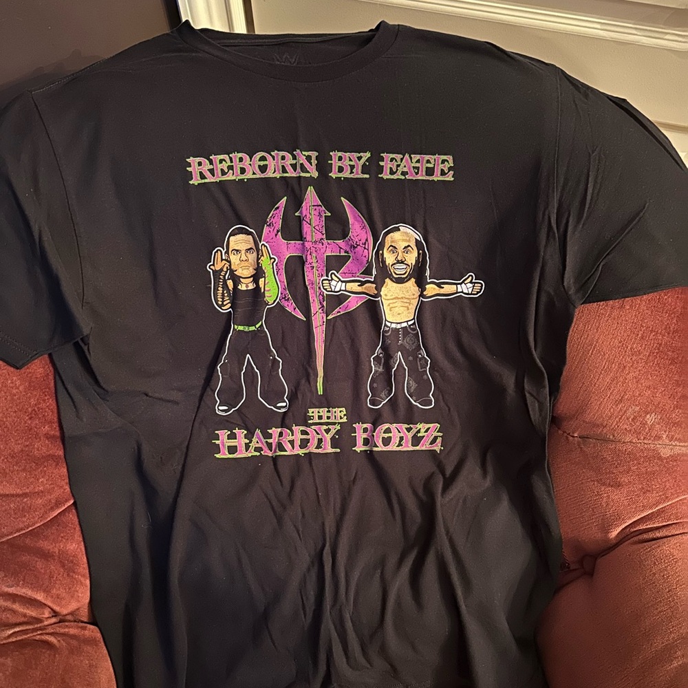 HARDY BOYZ WWE Wrestling T Shirt XL Black Reborn By Fate Jeff Matt Hardy D2